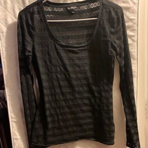 Sheer long sleeve shirt.